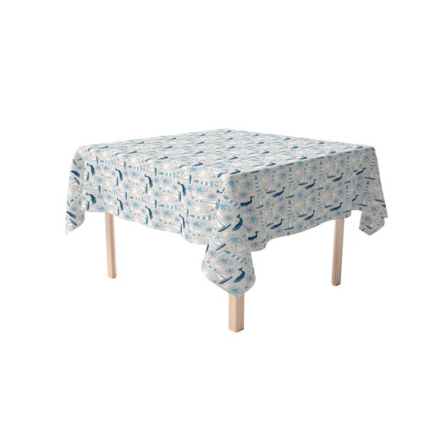 Square Tablecloth, 100% Polyester, 60x60 , Elements of the Sea