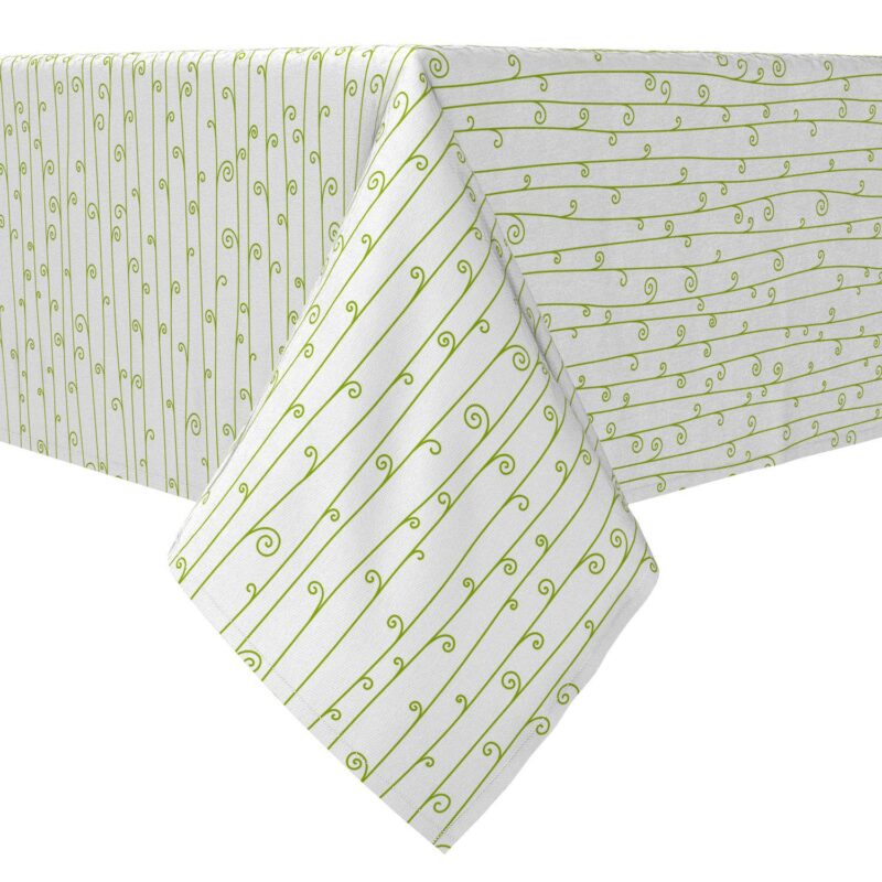 Square Tablecloth, 100% Cotton, 60x60 , Swirly Stripes