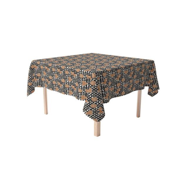 Square Tablecloth, 100% Polyester, 60x60 , Gingerbread Plaid