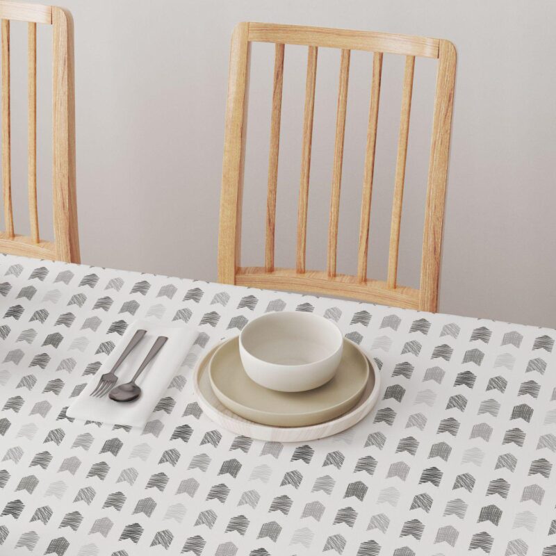 Square Tablecloth, 100% Polyester, 60x60 , Grey Geometric Arrows - Image 4
