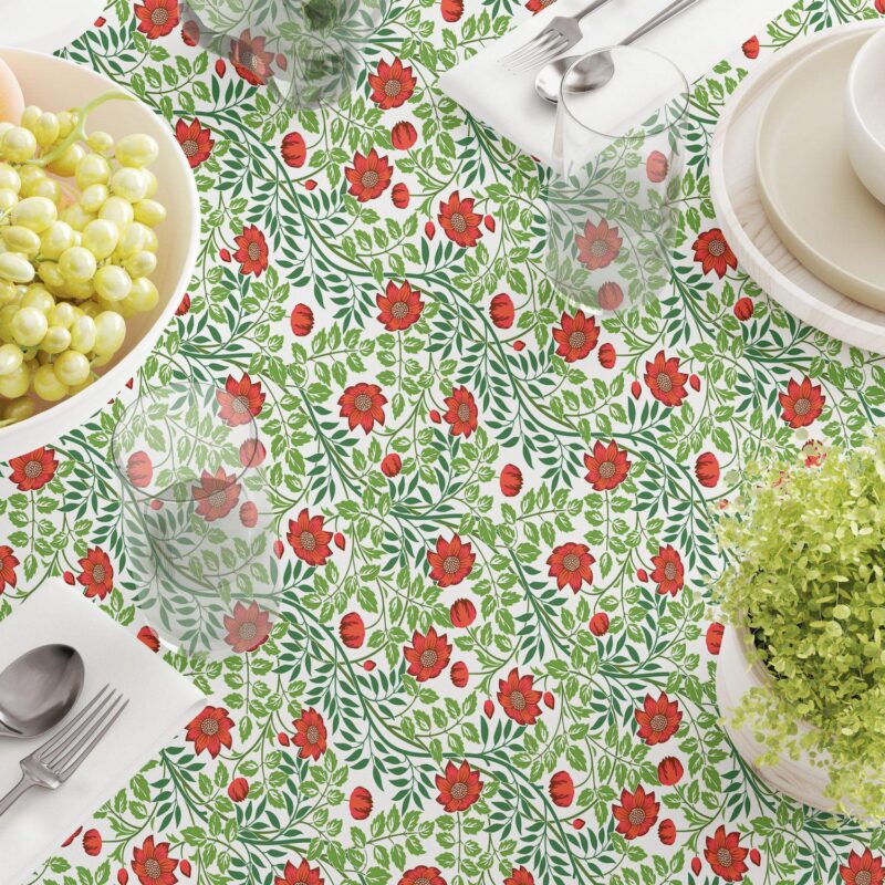 Square Tablecloth, 100% Cotton, 52x52 , Floral 72 - Image 3