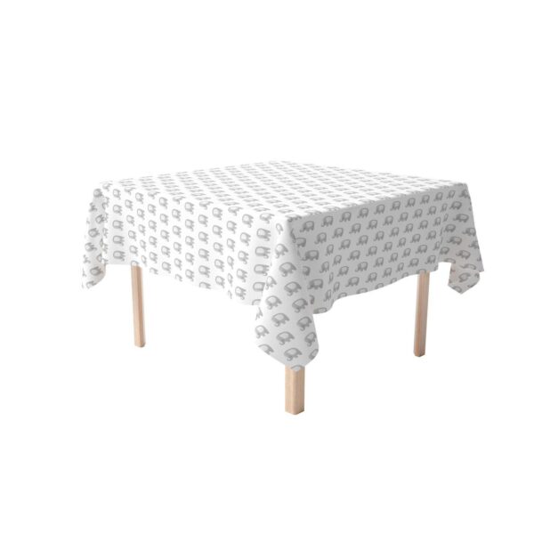 Square Tablecloth, 100% Cotton, 60x60 , Baby Elephant Repeat