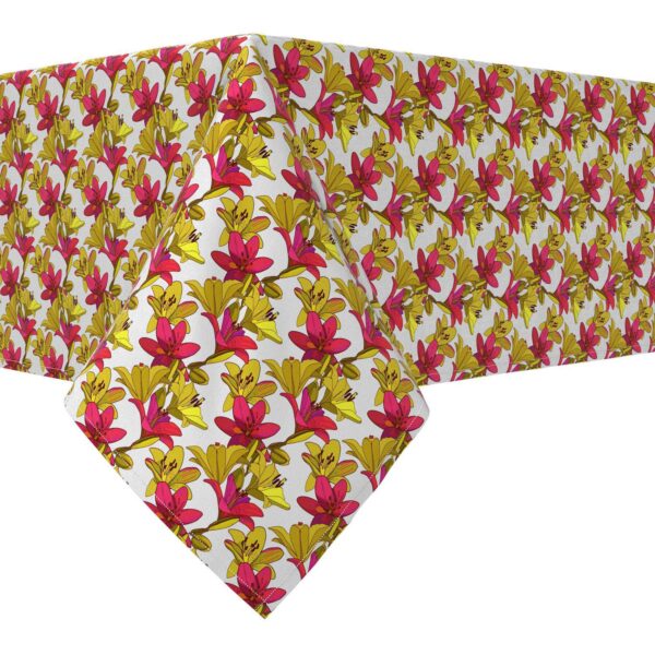 Square Tablecloth, 100% Cotton, 52x52 , Floral 87