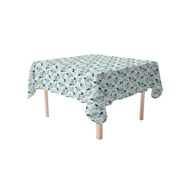 Square Tablecloth, 100% Polyester, 70x70 , Fig Trees and Birds