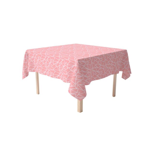 Square Tablecloth, 100% Polyester, 70x70 , Geometric Shapes Pink