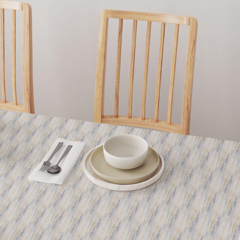 Square Tablecloth, 100% Polyester, 60x60 , Natural Brush Stroke - Image 4
