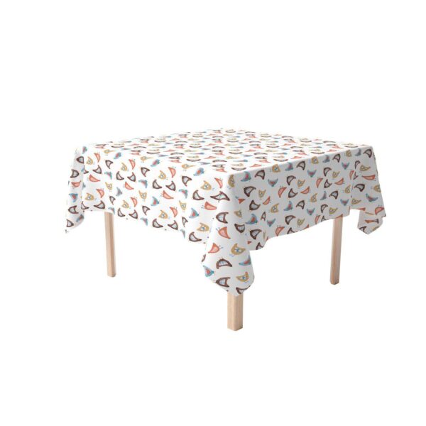 Square Tablecloth, 100% Cotton, 60x60 , Country Chickens Design