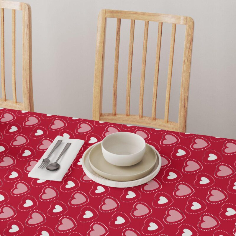 Square Tablecloth, 100% Polyester, 70x70 , Hearts in Stitches - Image 4