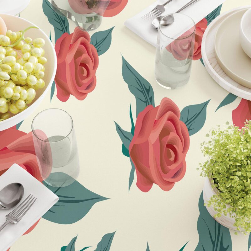 Square Tablecloth, 100% Cotton, 52x52 , Floral 85 - Image 3