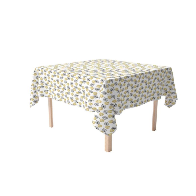 Square Tablecloth, 100% Polyester, 60x60 , Golden Leaves