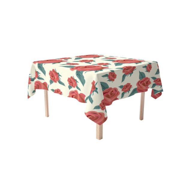 Square Tablecloth, 100% Cotton, 52x52 , Floral 85