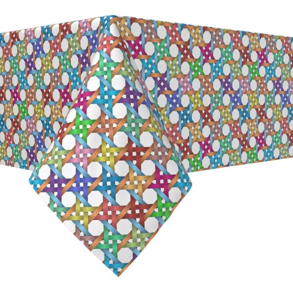 Square Tablecloth, 100% Polyester, 70x70 , Abstract Colorful Octagon