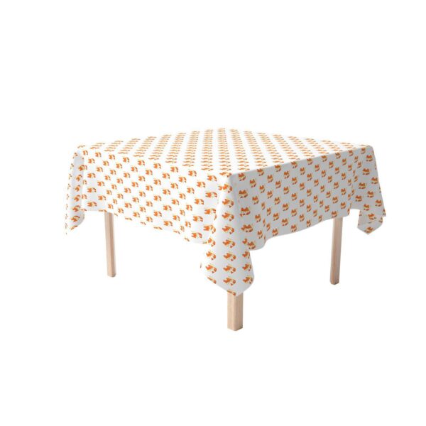 Square Tablecloth, 100% Polyester, 70x70 , Hand Drawn Foxes