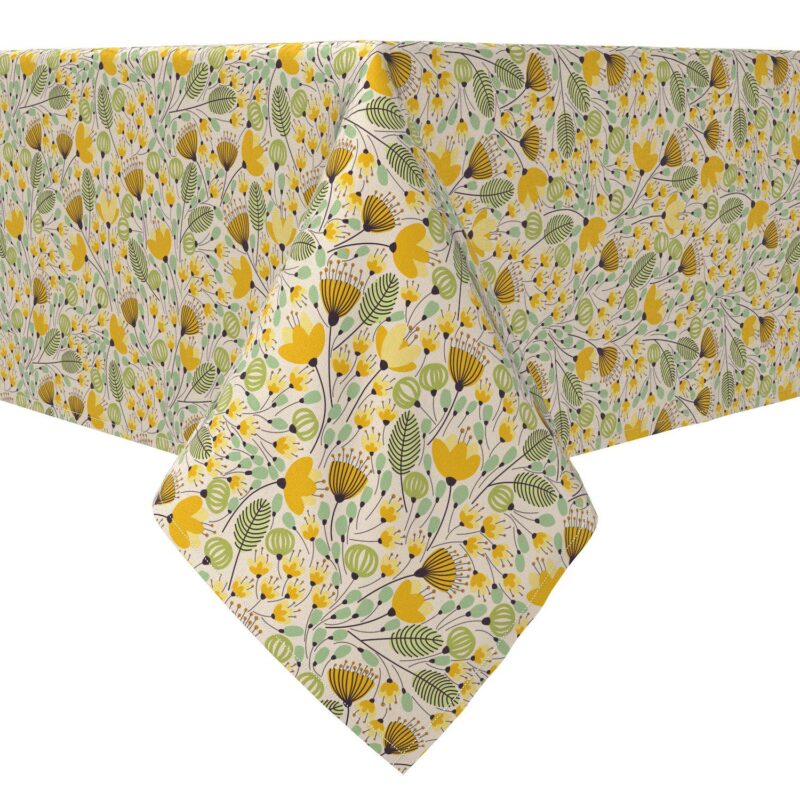 Square Tablecloth, 100% Cotton, 60x60 , Nature Garden