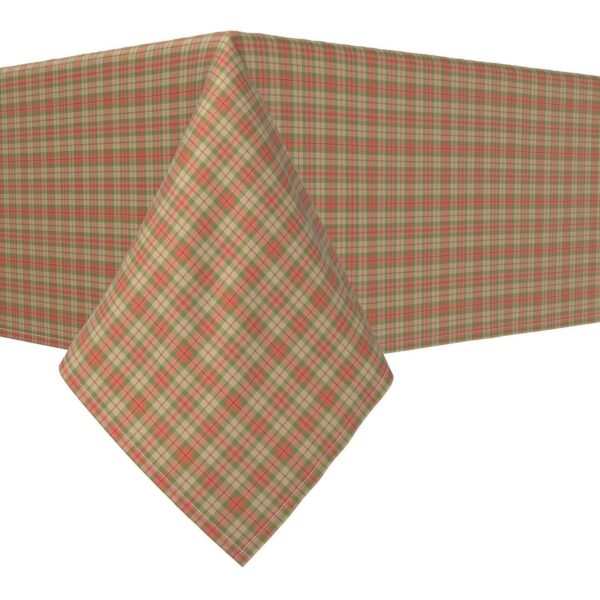 Square Tablecloth, 100% Polyester, 60x60 , Thanksgiving Retro Tartan Plaid