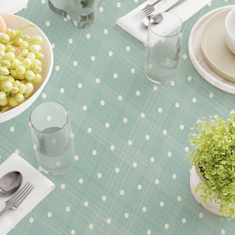 Square Tablecloth, 100% Polyester, 70x70 , Textured Dots - Image 3