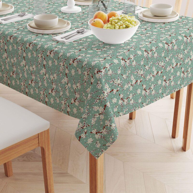 Square Tablecloth, 100% Polyester, 60x60 , Chinese Cherry Blossom - Image 2