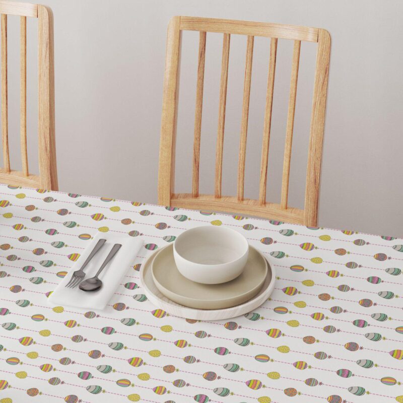 Square Tablecloth, 100% Cotton, 60x60 , Easter Egg Stripe - Image 4