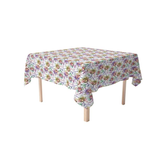 Square Tablecloth, 100% Cotton, 52x52 , Floral 195