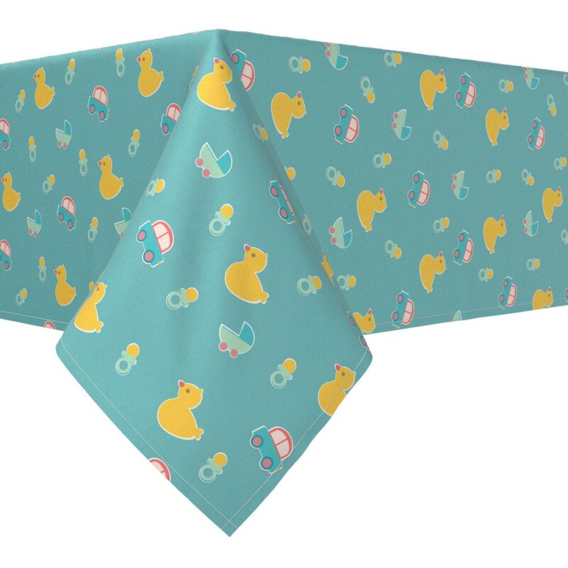 Square Tablecloth, 100% Polyester, 70x70 , Little Ducks Design