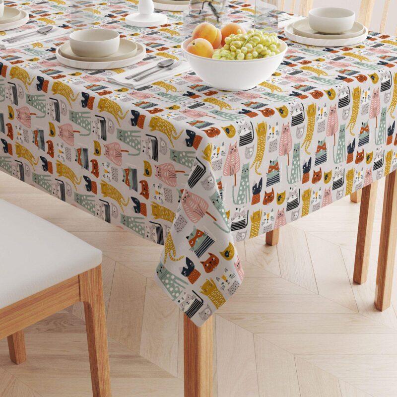 Square Tablecloth, 100% Cotton, 60x60 , Cats with Attitude - Image 2
