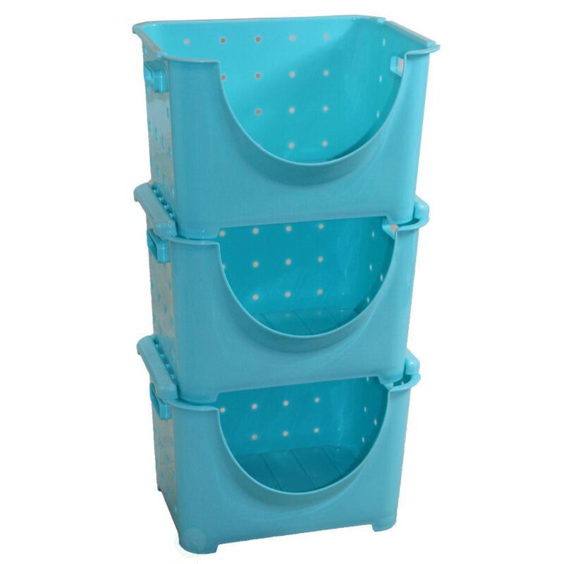 Stackable Plastic Storage Container, Set Of 3 - Image 6
