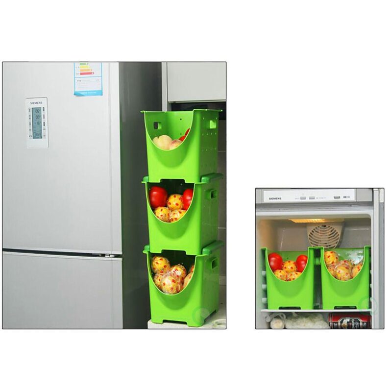 Stackable Plastic Storage Container, Set Of 3 - Image 4