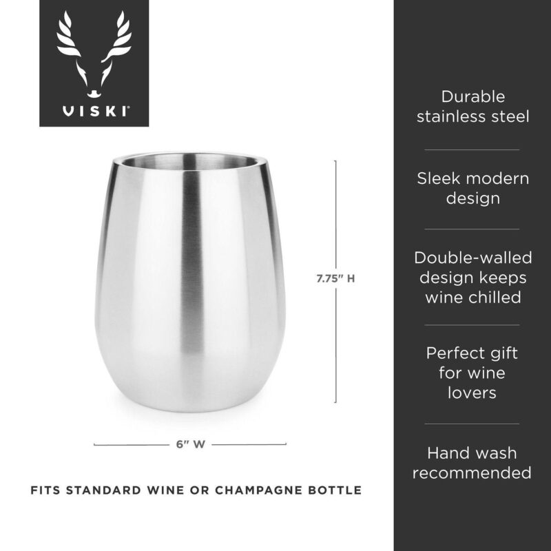 Stainless Steel Bottle Chiller by Viski - Image 4