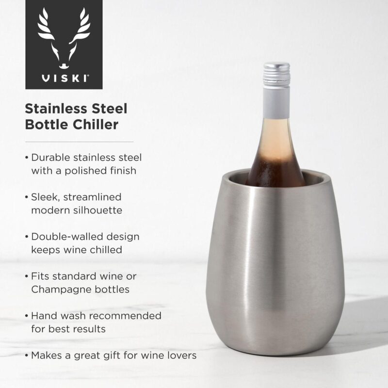 Stainless Steel Bottle Chiller by Viski - Image 3