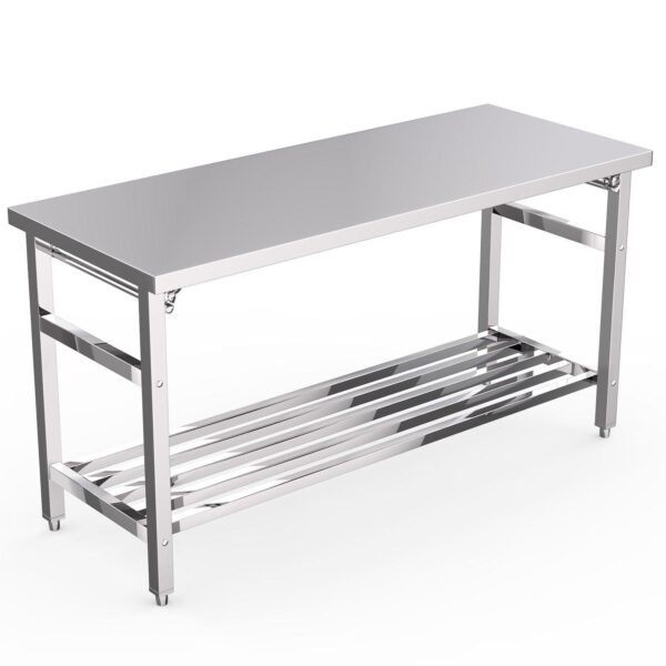 Stainless Steel Table, 24 x 60 Inches Folding Heavy Duty Table for Kitchen