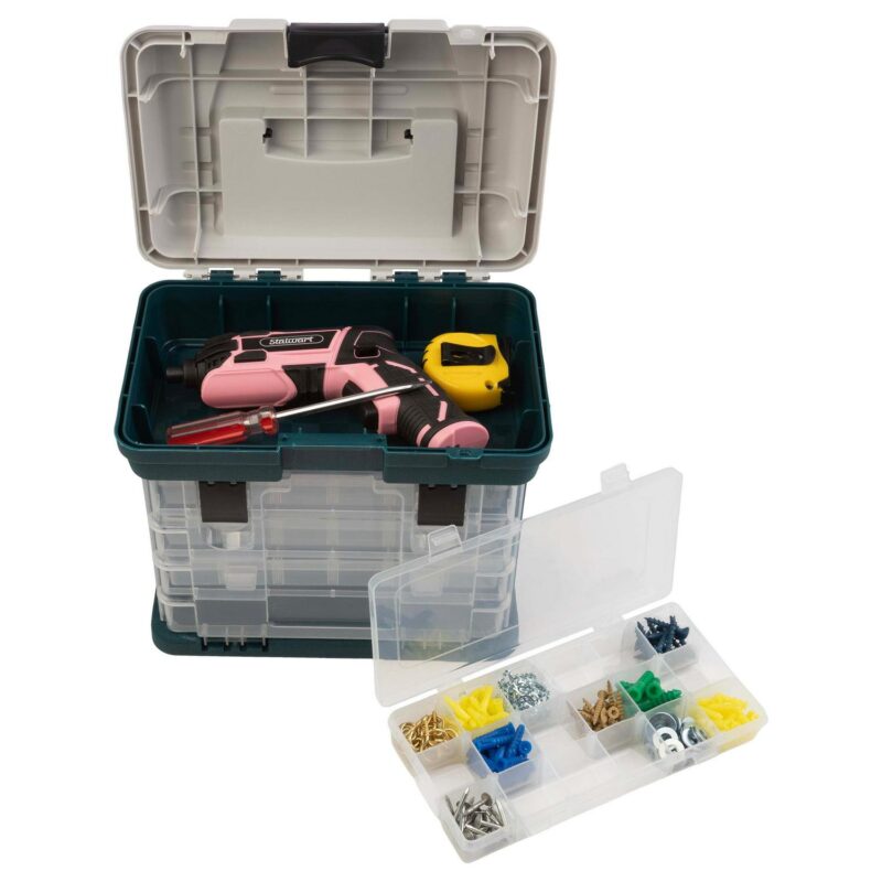 Stalwart Lightweight Portability Tool Boxes and Organizers, Polypropylene Gray - Image 4