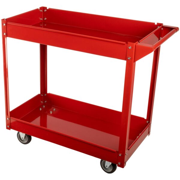 Stalwart Tool Cart - 2-Tier 330lb Capacity Rolling Utility Cart with Wheels