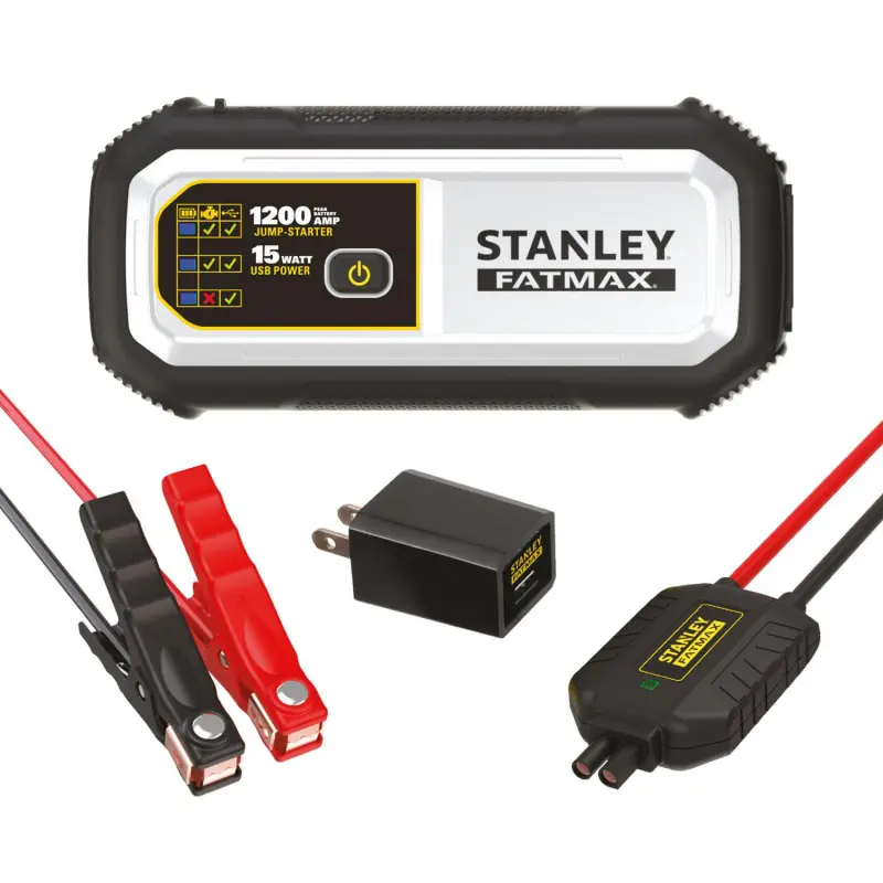 Stanley FatMax 1200A, Lithium Jump Starter with 15 Watt USB-A and USB-C Power, Includes clamps - Image 10