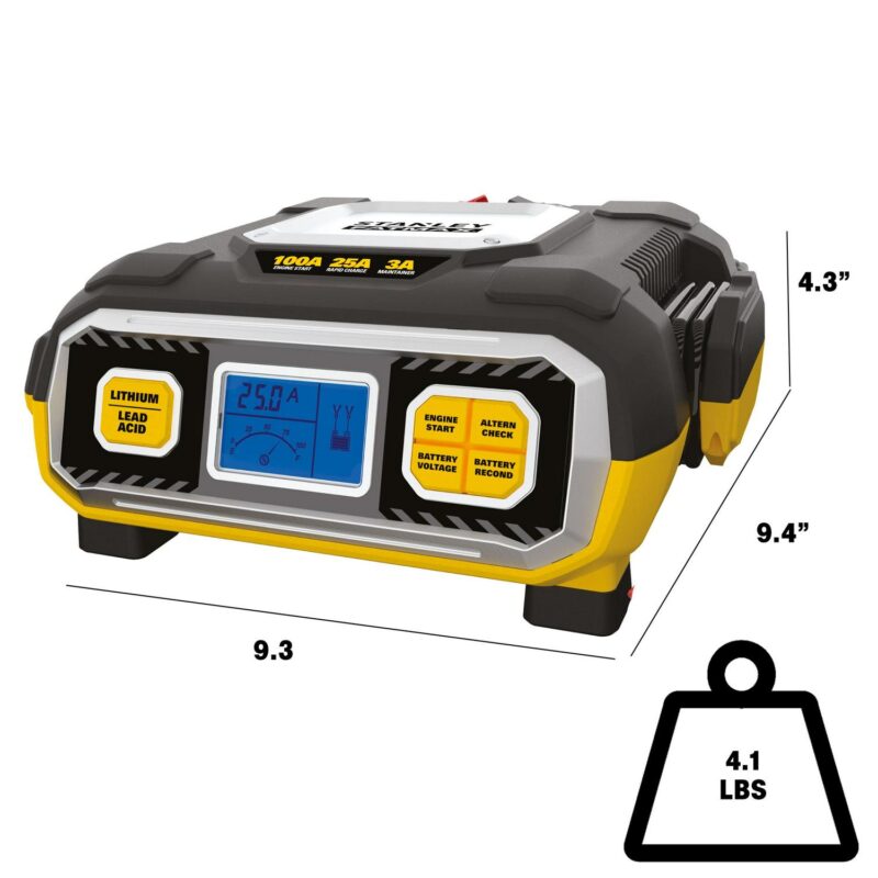 Stanley FatMax BC100BF 100 Amp Battery Charger and Maintainer For Lead Acid and Lithium Batteries, New - Image 5