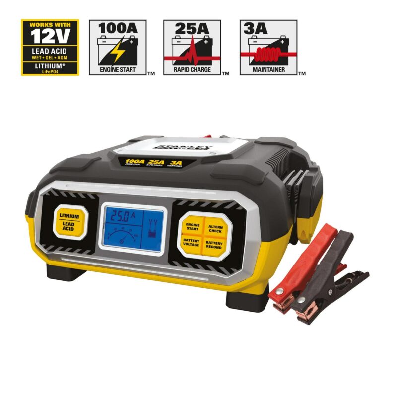 Stanley FatMax BC100BF 100 Amp Battery Charger and Maintainer For Lead Acid and Lithium Batteries, New - Image 3
