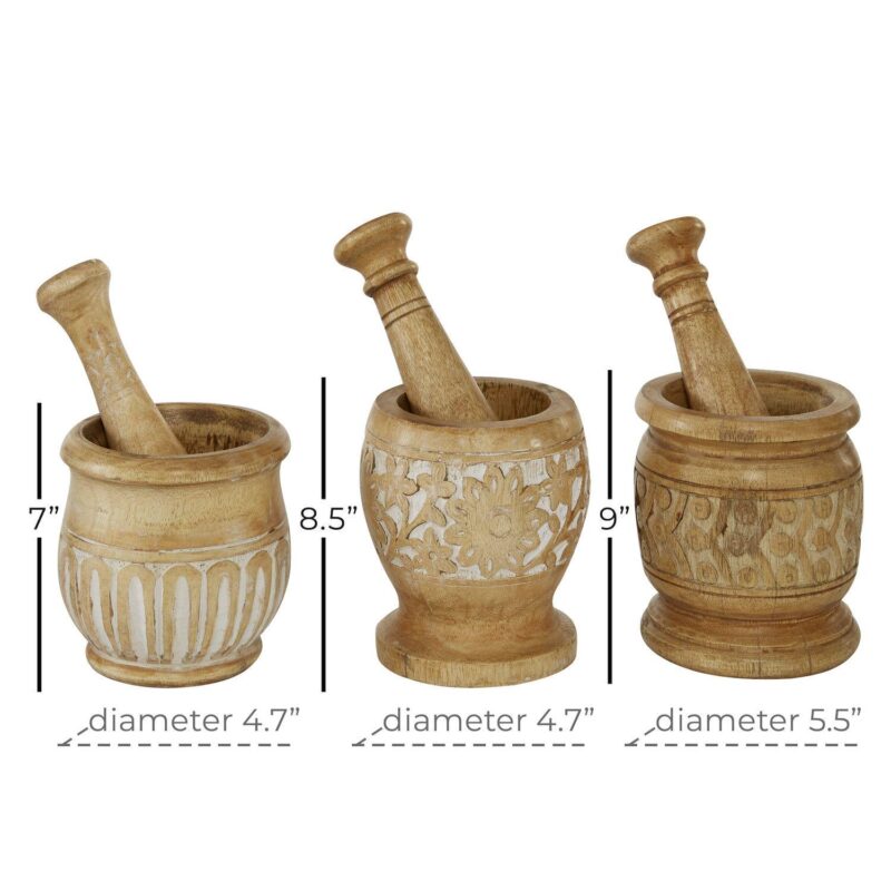 Stella and Eve Country Cottage Mortar and Pestle 3-piece Set - Image 4