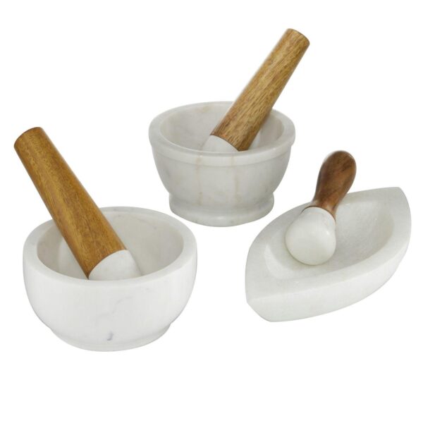 Stella and Eve Decorative Mortar and Pestle Table Decor 3-piece Set