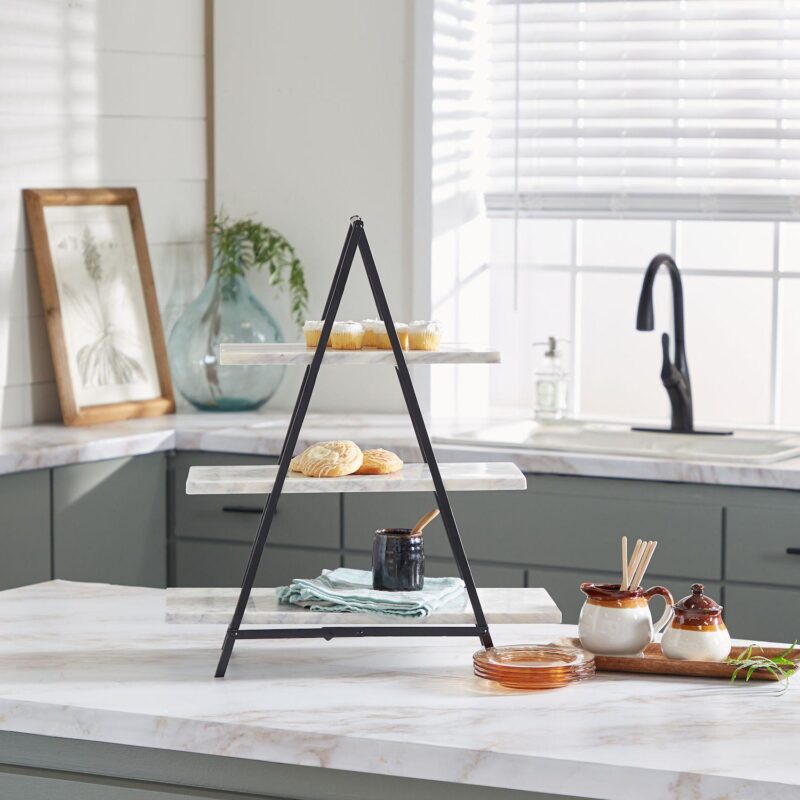 Stella and Eve Marble Tiered Server - Image 2