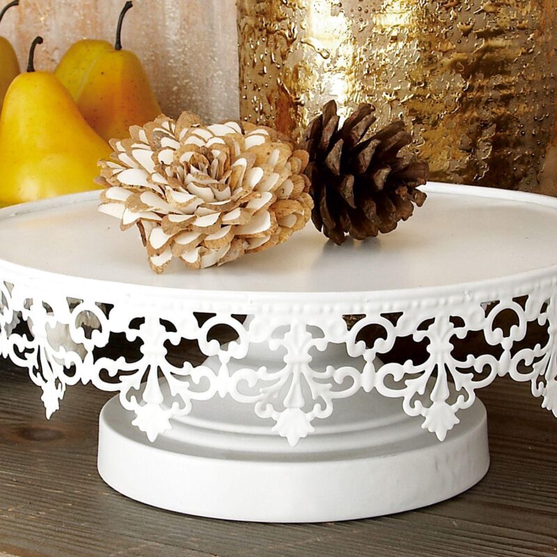 Stella and Eve Round White Decorative Stand Table Decor 3-piece Set - Image 2