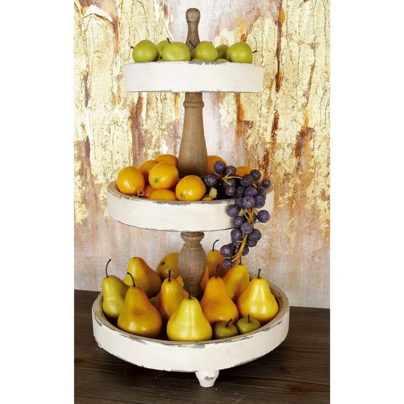Stella and Eve White Wood Tiered Server - Image 2