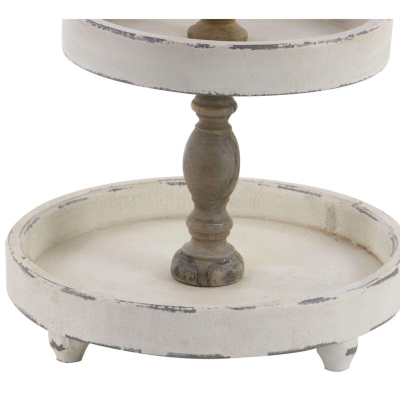 Stella and Eve White Wood Tiered Server - Image 4