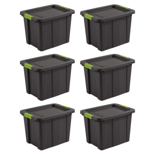 Sterilite Tuff1 Latching 18 Gallon Plastic Storage Tote Container and Lid (6 Pack)