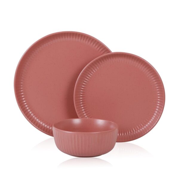 Stone Lain Logan 12-Piece Dinnerware Set Stoneware, Terracotta