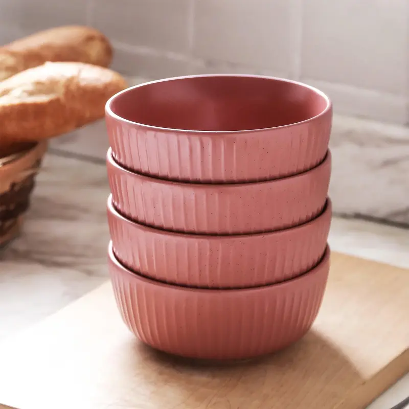 Stone Lain Logan 12-Piece Dinnerware Set Stoneware, Terracotta - Image 4