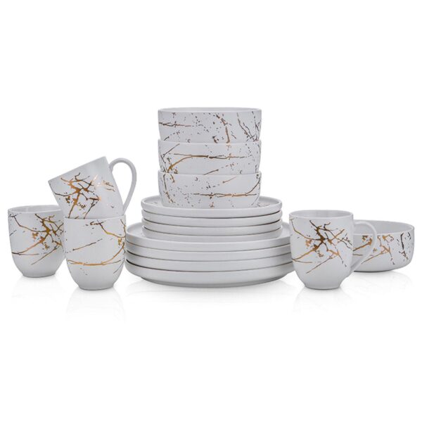 Stone + Lain Zora Porcelain 16-Piece Dinnerware Set