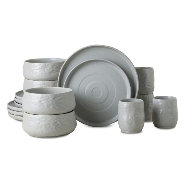 Stone by Mercer Project Shosai Stoneware 16-Piece Dinnerware Set