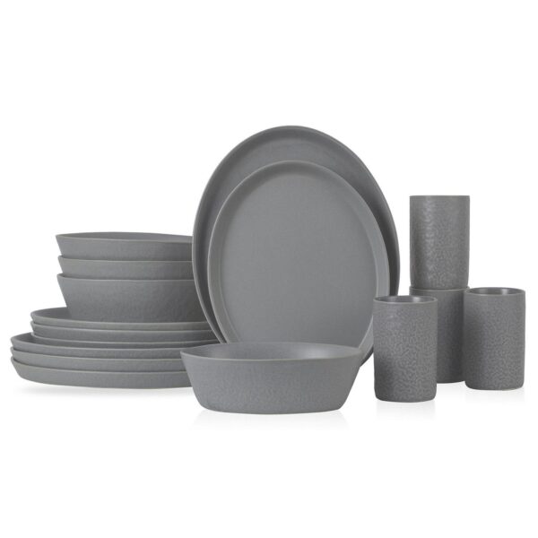 Stone by Mercer Project Katachi Stoneware 16-Piece Dinnerware Set