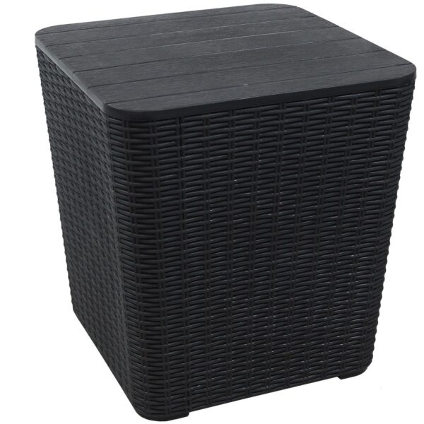 Sunnydaze 11.5 gal Faux Rattan Outdoor Storage Box - Driftwood