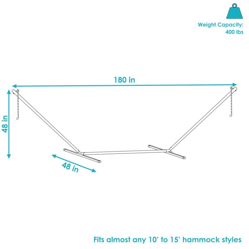 Sunnydaze 15' Hammock Stand With Steel Beam Construction - Image 4