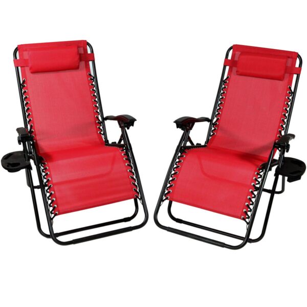 Sunnydaze Set Of 2 Oversized Zero Gravity Lounge Chairs